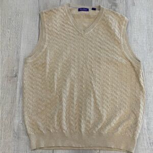 Alan Flusser Light Tan Sleeveless Knit Top men’s XXL golf